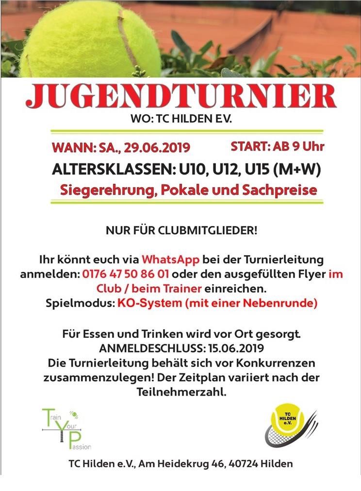 NEU: Jugendturnier Sommer 2019 im TC Hilden Ost!!!