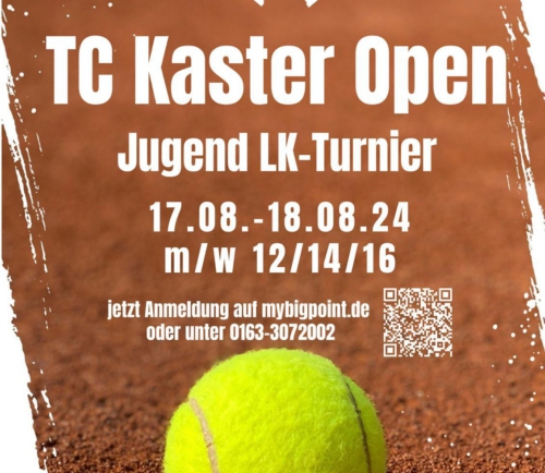 TC Kaster Open: Jugend LK-Turnier im August 2024